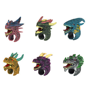 Nouveauté 2026 : Ensemble de 6 bagues tête de dragon en plastique souple, styles variés, pour enfants, jeu d'imitation, cadeau d'anniversaire - Product Image 1