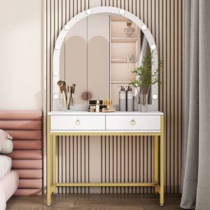 Modern LED Light Bedroom Furniture Optional Black Color Dresser with Storage for Makeup <b>Vanity</b> Dressing <b>Table</b> Salon Furniture - Product Image 4