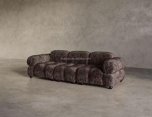 Sofá Modular de Diseño Moderno <span class=keywords><strong>Mario</strong></span> Bellini, Sofá Seccional en Forma de L de Terciopelo con Patas de Madera para Muebles de Sala de Estar - Product Image 1