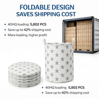 Sac à linge carré pliable de type vertical pour vêtements et outils
