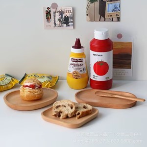 Plateau ovale en bois de hêtre de style japonais, couleur unie, pour servir des desserts, des gâteaux, des fruits, à la maison, à l'hôtel, pour le café ou le thé. - Product Image 2