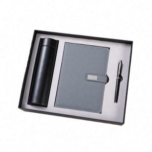 Custom Diary Luxury Leather Bottle Notebook <b>Journal</b> for Gift Wholesale Promotional Business Pen Thermos Flask Note Book Gift Set - Product Image 3
