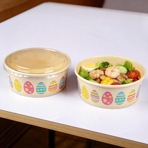 Conteneur alimentaire jetable personnalisé avec logo, en carton blanc, pour nouilles, soupes et salades à emporter (vente en gros) - Product Image 1