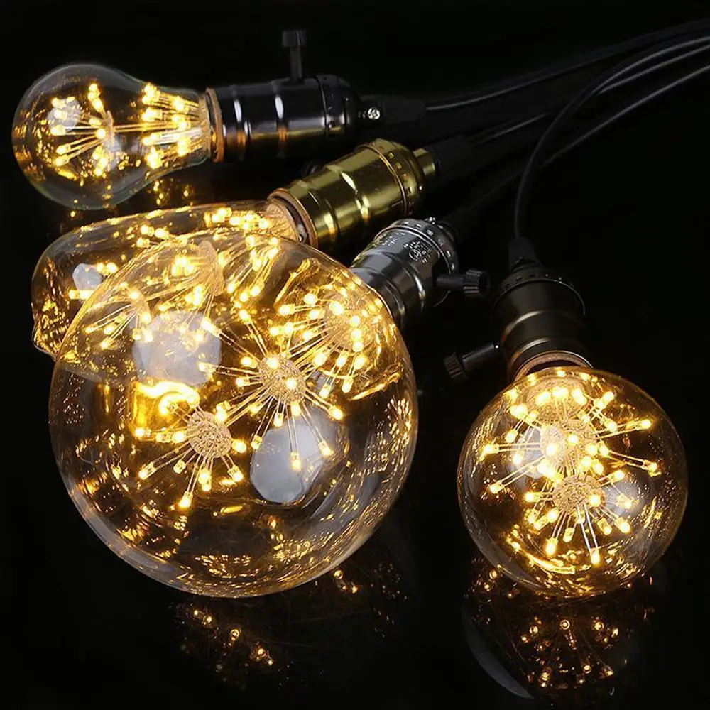 Bombilla de filamento LED Retro Edison, Blanco cálido, AC220V, lámpara Led E27 G125, luz de vela de cristal