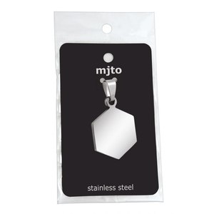 Petit pendentif hexagonal en acier 19x25mm, breloques et pendentifs raffinés - Product Image 2