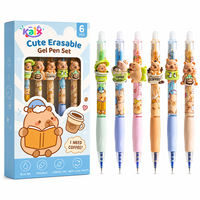 Stylo gel effaçable à la chaleur KAIX Clean Erasing OEM, encre bleue, boîte cadeau de 6 pièces, stylo gel effaçable par friction pour boutique de cadeaux, vente au détail