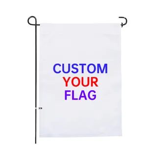 Custom Beach Flag Stand Outside Decorations Burlap Yard Flag Custom Banner Stand With Logo Outdoor Flag