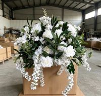 Boules de fleurs artificielles en soie blanches réalistes faites à la main, centres de table de mariage, décoration de la maison