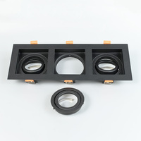 Spot Rectangle Luminaire Encastré Réglable Mr16 Gu10 Carré Downlights Double Trois Tête LED Projecteur