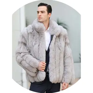 Thick Fur Pelt Men Large Size Natural Fox Fur Wholesale High Grade Natural Fox Fur Coat