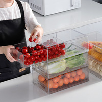 Tiroir de réfrigérateur en plastique Transparent, organiseur de boîte de rangement empilables pour réfrigérateur, bacs