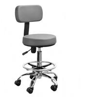 Chaise de salon de beauté avec dossier durable en acier inoxydable (plaqué or), confortable et portable, pivotante à 360 degrés