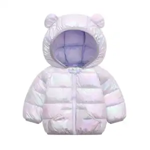 Hao jaqueta acolchoada de algodão infantil, casaco de algodão pequeno e médio tamanho, para meninos e meninas