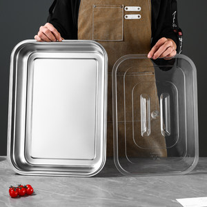 Boîte de conservation <span class=keywords><strong>alimentaire</strong></span> rectangulaire en acier inoxydable 304 avec couvercle, boîte à lunch hermétique pour le stockage des fruits et des aliments - Product Image 4