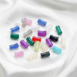 Starry Sky <b>Glitter</b> Resin Bamboo Beads 12mm Loose Spacer Beads For DIY Bracelet Making Craft Supplies - Product Image 4
