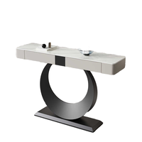 Table console de luxe moderne table en acier inoxydable décoration de la maison meubles salon porche mural table d'entrée avec rangement