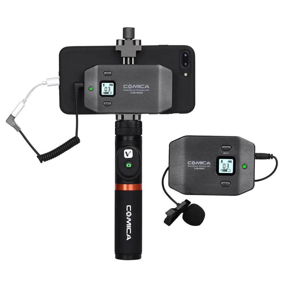 COMICA CVM-WS50 (bir) UHF 6 kanal el Smartphone uyumlu mikrofon ile iPhone ve Android telefonlar için/kameralar/Video