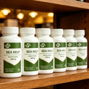 Cápsulas y Tabletas de Extracto de Algas Marinas con Yodo Natural, Venta al Por Mayor de Fábrica, OEM ODM, Favorece la Función Saludable de la Tiroides, Suplemento de Algas Marinas - Product Image 2