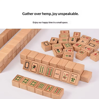 Ensemble de mahjong de luxe de style antique en bois de hêtre avec peinture de style nautique, cadeau d'affaires dans un coffret élégant