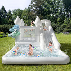 Mới Trong <span class=keywords><strong>2025</strong></span> Oxford Trẻ Em Ngoài Trời <span class=keywords><strong>Inflatable</strong></span> Lâu Đài Bouncy <span class=keywords><strong>Bouncer</strong></span> Và Bóng Pit Nảy PVC Trắng Nhà Bị Trả Lại Với Slide - Product Image 1