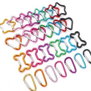 Porte-clés en alliage d'aluminium personnalisé avec anneau en D pour l'alpinisme en extérieur, pendentif étoile, cœur, os pour sacs, téléphones et accessoires DIY - Product Image 3