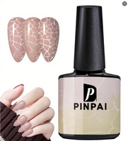 7.5ml Cracked UV Gel Vernis À Ongles Air Dry Hybrid Crackle Manucure Set Mat Semi-Permanent Base Top Coat Acrylique Art Manucure Set