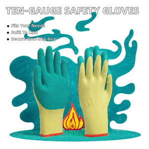 Gants de sécurité taille XL personnalisables pour la construction, la réparation, le jardinage, jaune-vert, en latex texturé - Product Image 2