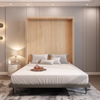 Cama de pared giratoria multiusos para ahorro de espacio, con armario de TV