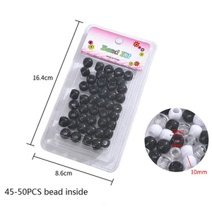 Cuentas transparentes de resina trenzada sucia, joyería decorativa, Anillo para el pelo sucio, traje DIY hecho a mano, accesorios para el cabello con agujero grande para mujeres y niños - Product Image 6