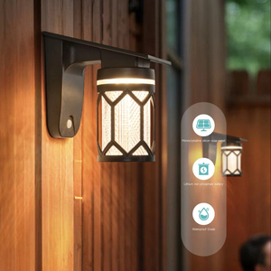 Lámpara de pared cuadrada impermeable LED con energía solar con aleación de aluminio y pantalla de PC para uso en exteriores - Product Image 1