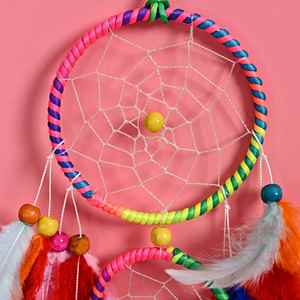 Dreamcatchers แฮนด์เมดสีสันสดใสพร้อมไฟ LED สำหรับตกแต่งห้องบ้าน - Product Image 4