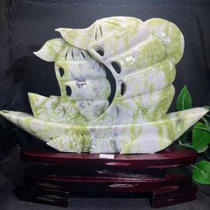 Wholesale <strong>Natural</strong> Xiuyan <strong>Jade</strong> Healing <strong>Stones</strong> High Quality Nephrite Sailboat for Gift - Product Image 1