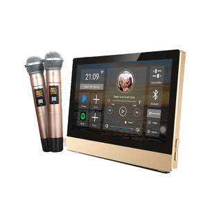 Juego de amplificadores de Audio <span class=keywords><strong>para</strong></span> el hogar inteligente con host de música de fondo de 7 pulgadas WiFi 8*25W amplificador de pared de diente azul Android <span class=keywords><strong>para</strong></span> altavoz de <span class=keywords><strong>techo</strong></span> - Product Image 1