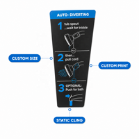 Autocollants en PVC imprimés sur mesure pour instructions de douche, adhésifs et amovibles, pour vitres de salle de bain, promotionnels et pour supermarchés