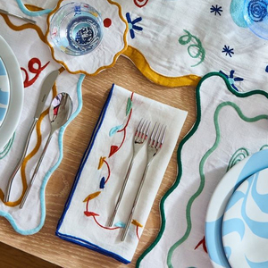 Servilletas de Mesa de Lino 100% Orgánico Ecológicas Hechas a Mano PMZW, Manteles Individuales Bordados Estilo Europeo Lavados a la Piedra 60x60cm Personalizables - Product Image 6