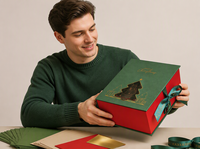 Boîte cadeau de Noël personnalisée avec logo, couvercle magnétique, fermeture magnétique, pour cadeaux et commandes en gros