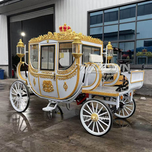 Premium <b>White</b> Crown Electric Horse Carriage LED Lamp Design For City <b>Square</b> Holiday Activity Decorative Prop Vehicle - Product Image 1