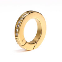 Fermoirs en acier inoxydable 316L doré avec micro-pavé de zircone cubique, connecteurs mousquetons ouverts double face pour la fabrication de bijoux