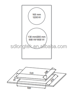 Placa de Cocción Eléctrica de <span class=keywords><strong>Cerámica</strong></span> Moderna Integrada de Doble Quemador con Tecnología de Radiación Infrarroja - Product Image 3