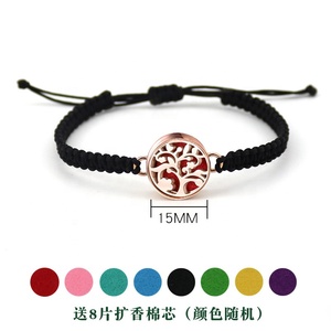 <span class=keywords><strong>Pulsera</strong></span> de aromaterapia de acero inoxidable para mujer, brazalete portátil de Perfume con fragancia de aceite esencial, con agujeros - Product Image 3