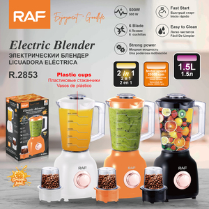 <span class=keywords><strong>RAF</strong></span> R.2853 Frullatore Elettrico 2 in 1, 500W, Contenitore in Plastica da 1,5L, 6 Lame, 20000 Giri/Min, Controllo a Tre Velocità con Contenitore Tritatutto per Miscelare Succhi - Product Image 2