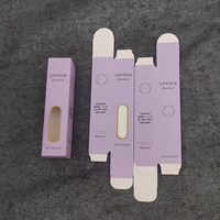Boîte pliante personnalisée pour cosmétiques avec fenêtre découpée, pour baume à lèvres, brillant à lèvres, vernis à ongles, huile, finition mate