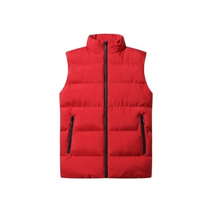Nouveau design en Stock mode hiver bleu vers le bas coque souple épaissie fermeture éclair sans manches plaine Premium veste matelassée hommes gilets - Product Image 4