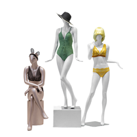 Stand Display Model Pakaian Wanita Setengah Badan dan Badan Penuh untuk Toko Pakaian, Bahan Fiberglass dengan Alas Logam