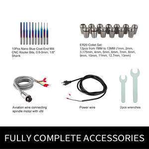 Motor de Husillo CNC Refrigerado por Aire Zhong Hua Jiang ER20 3KW Cuadrado 220V/380V con Kit VFD BT30 para Máquina de Grabado CNC - Product Image 3