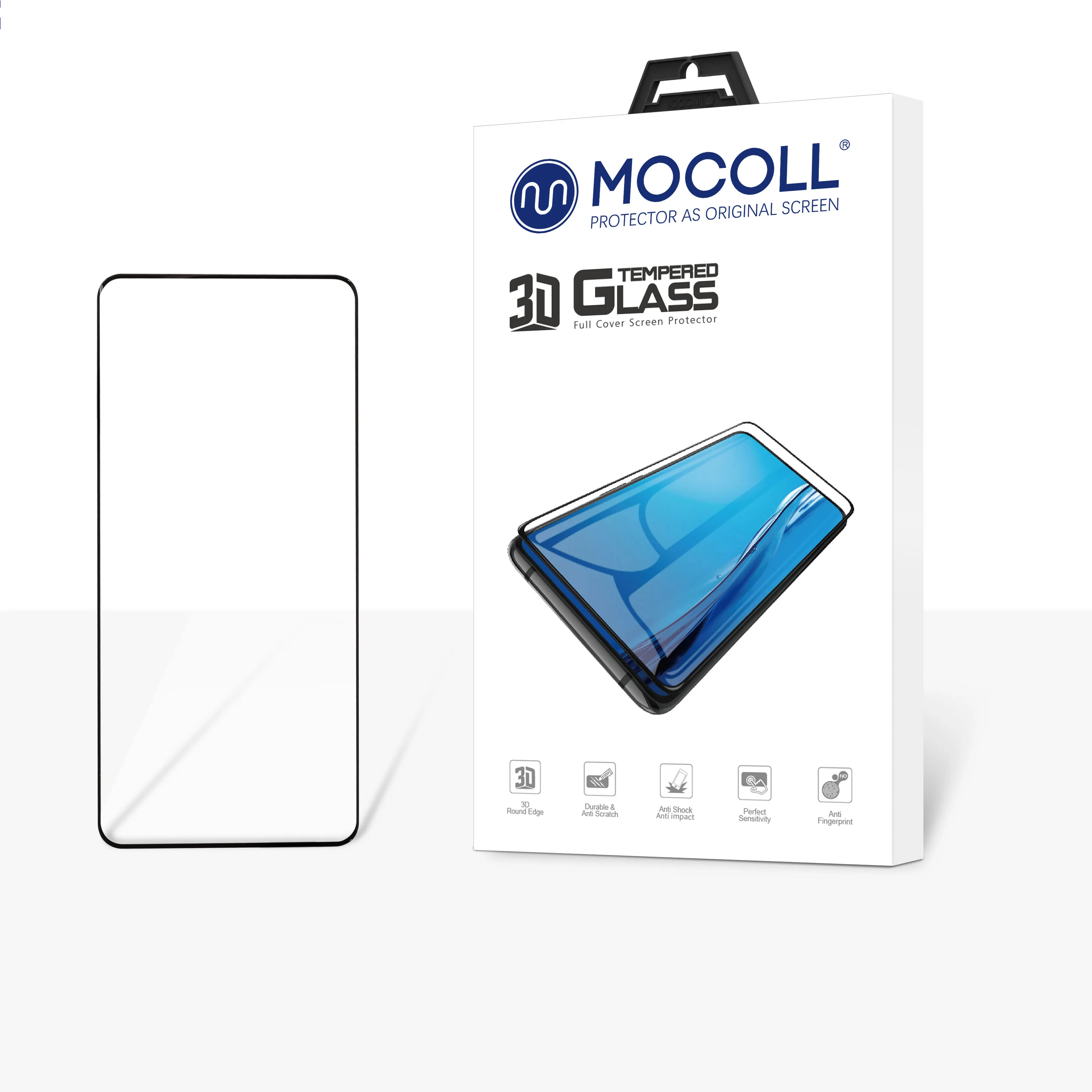 Mocoll 0.33mm 9H 3D Anti-Shock Protector With Applicator Tempered Glass Screen Protectors Full Glue Curved Screen For Oneplus 8