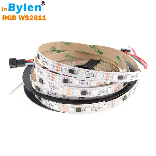 WS2811 SPI External IC 5050 RGB LED Strip Light Waterproof IP20 IP65 IP67 12V 24V 60LED RGBIC LED Strip CE ROHS Smart Lighting