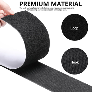 Vente en gros de bandes adhésives auto-agrippantes de 5 m, 2 rouleaux de ruban auto-agrippant robuste avec support pour rideaux - Product Image 2