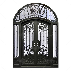 Antique Décoration Fleur Avant Double Noir Vieux <span class=keywords><strong>Forgé</strong></span> Extérieur Catalogue Porte En <span class=keywords><strong>Fer</strong></span> À <span class=keywords><strong>Vendre</strong></span> - Product Image 3