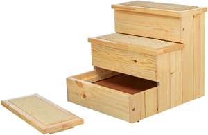 Hunde förmige Holztreppe mit rutsch festem Teppich Geeignet für Betten und Sofas Mit zusätzlichem Stauraum Einfach zu lagern - Product Image 6